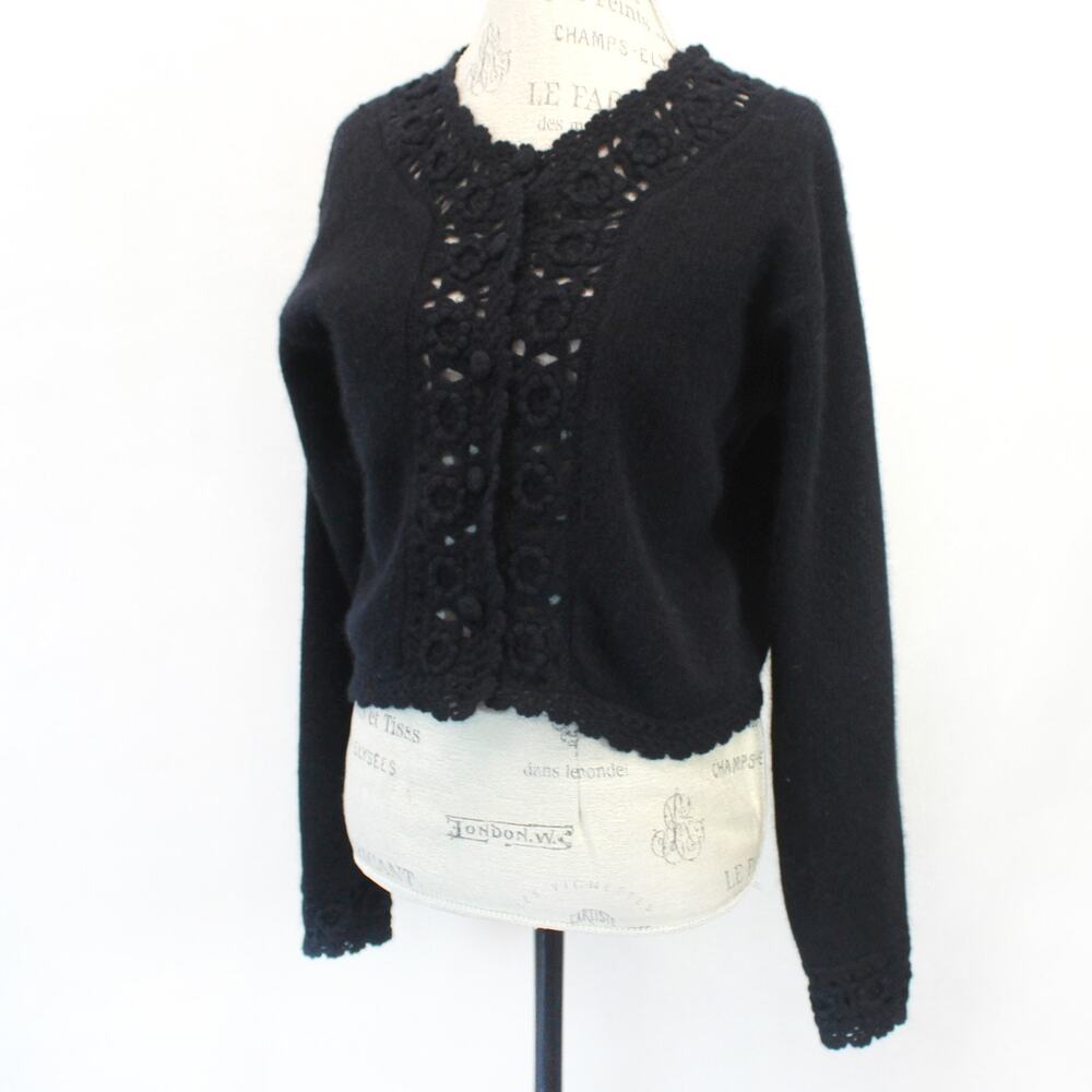 Turquoise Vtg Wool Blend Chunky Textured Knit Sweater Cardigan Button Cozy M